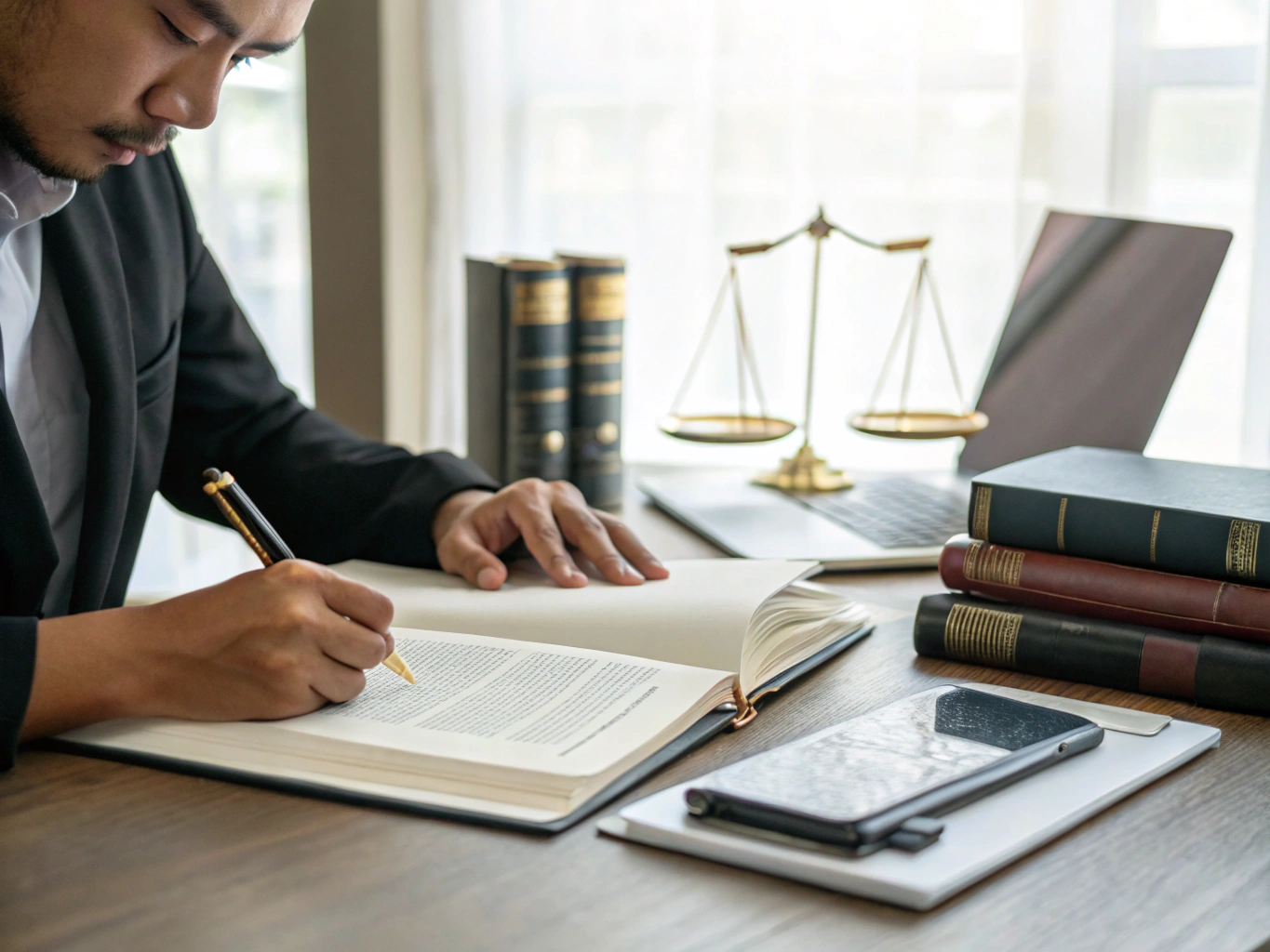 Përkthyes zyrtar i licencuar duke punuar në zyrë